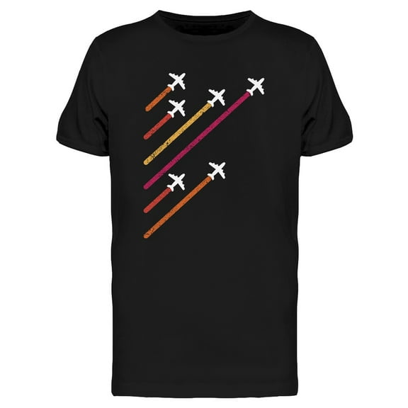 Planes With Colored Trails Graphic Men T-Shirt, Male Small