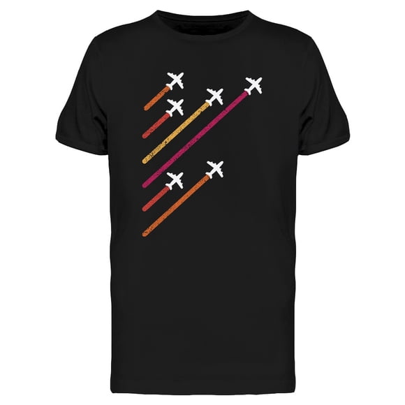 Playera Para Hombre - Aviones Con Estela De Colores Smartprints T-shirt