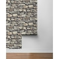 thumbnail image 4 of NextWall Arthouse Cornish Faux Stone Peel and Stick Wallpaper 20.5 in. W x 18 ft. L - Natural, 4 of 5
