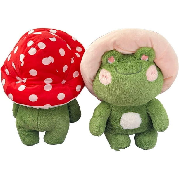 Frog Plush with Mushroom Hat, Frog Stuffed Plush Doll Toy, Frog Stuffed ...