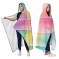 thumbnail image 2 of Wearable Blanket,Colorful Watercolor Stripe Pattern Hooded Wearable Flannel Blanket for Adults & Teens,Winter Poncho Shawl Wrap Cape Cozy Anti-Pill,50"x60", 2 of 5