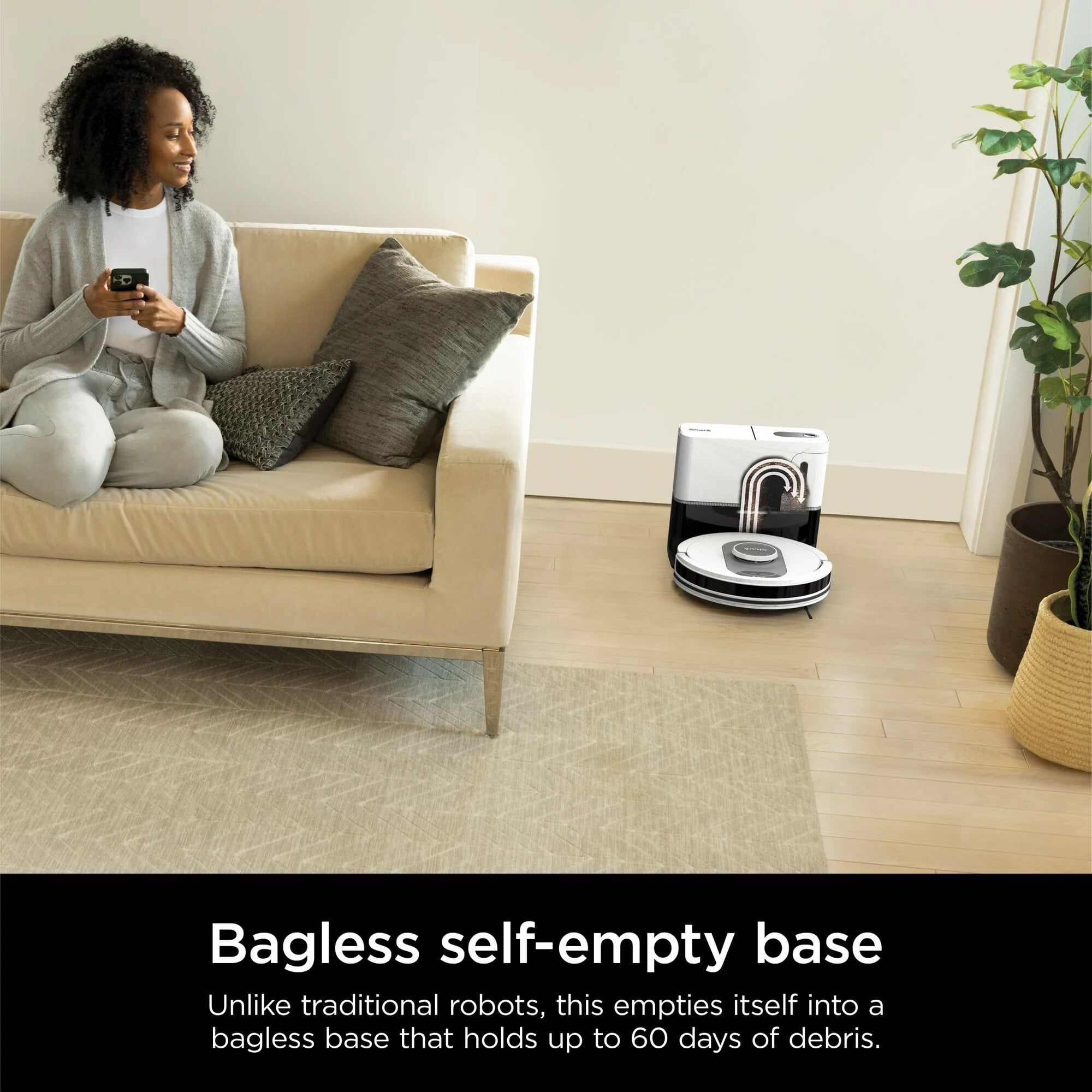 Restored Shark AI Ultra Robot Vacuum, with Matrix Clean, Home Mapping, 60-Day Capacity Bagless Self Empty Base, Perfect for Pet Hair, Wifi, Works with Alexa, AV2511AE (Black/Silver) (Refurbished)