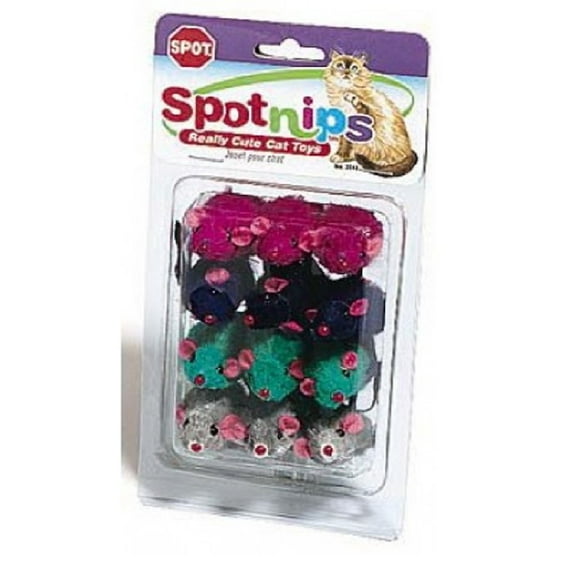 Spot Colored Fur Mice Cat Toys - DS
