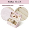 thumbnail image 3 of Casegrace Two-in-one Pearl Leather Jewelry Box Portable Rings Organizer for Women Girls Travel Earrings Display Case, 3 of 9