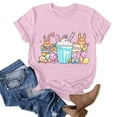 thumbnail image 4 of Blusas de Manga Corta para las Mujeres Divertida Impresión Cuello Redondo Camiseta Vintage, Blusas de Primavera para las Mujeres, 4 of 4