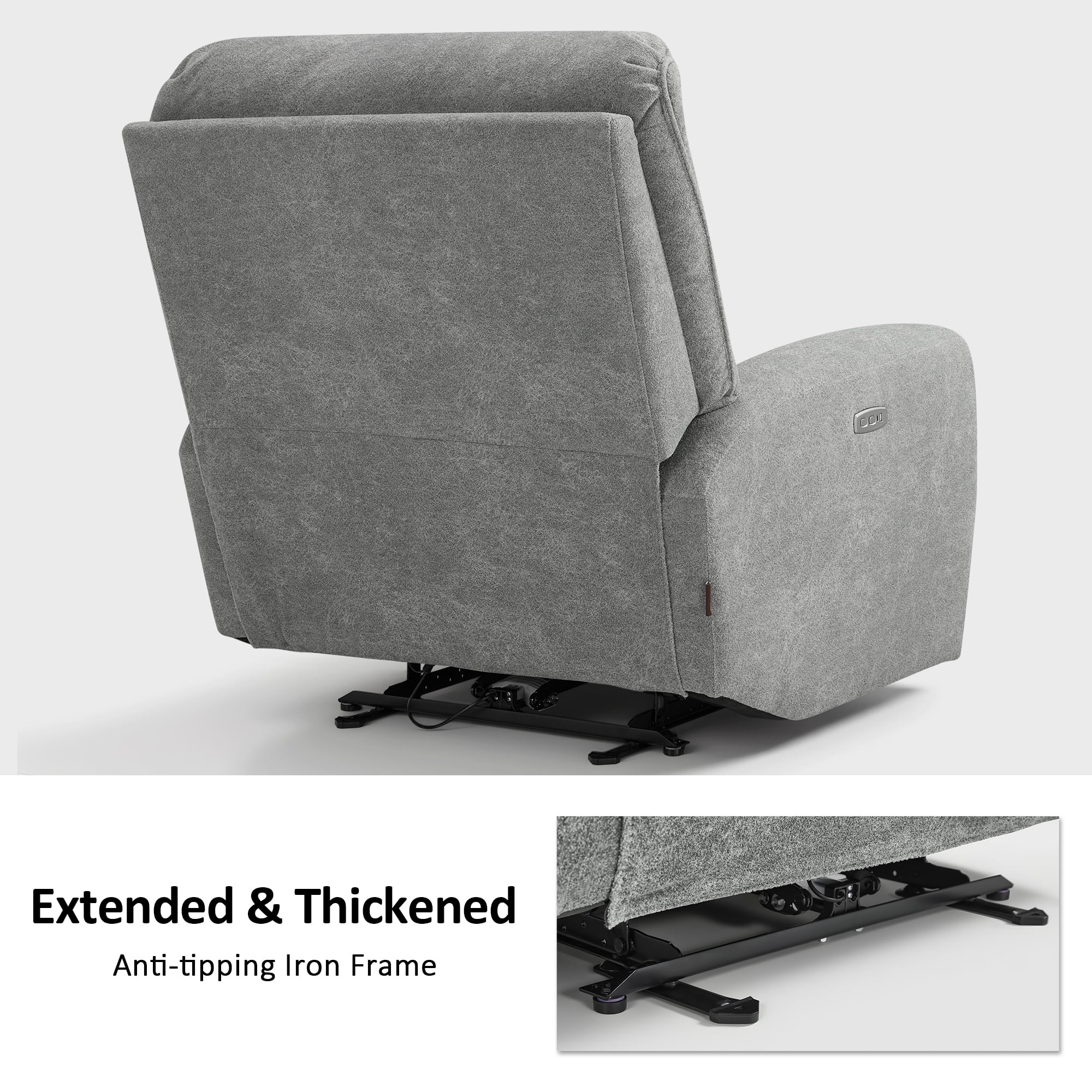 MCombo Oversized 400lbs Power Recliner Chair for Adults, Dark Grey