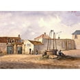 thumbnail image 2 of Auguste-Sébastien Bénard 24x18 Black Ornate Framed Double Matted Museum Art Print Titled: Remains of the Saint Martin Church, Place De La Collegiale, Faubourg Saint Marcel. (1844), 2 of 5