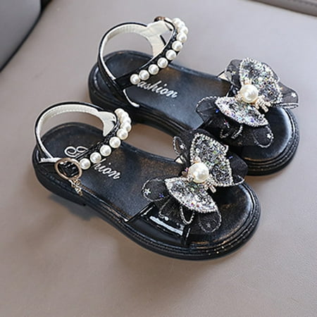 

Huilaibazo Girls Sandals Summer Princess Shiny Bow Knot Shoes For Kids Open Toe Children Shoes Girls
