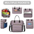 thumbnail image 2 of Blue and Yellow Checkered Pattern Insulated Leakproof Lunch Box for Women, Large Lunch Bag for Tween Teen Adult, Loncheras Para Mujer for Work Beach Travel Picnic Camping, 2 of 6