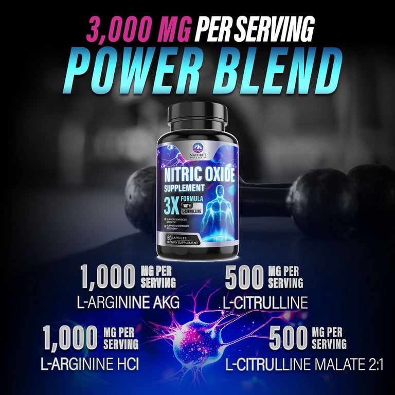 Extra Strength Nitric Oxide Booster - 3X Strength L-Arginine