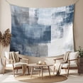 thumbnail image 2 of Blue Large Tapestry for Bedroom Wall Hanging Tapestry, Retro Oil Painted Modern Abstract Art Ceiling Backdrop Tapestries Poster Blanket Wall Decor for Teens Room Living Room Dorm 85" x 90", 2 of 8