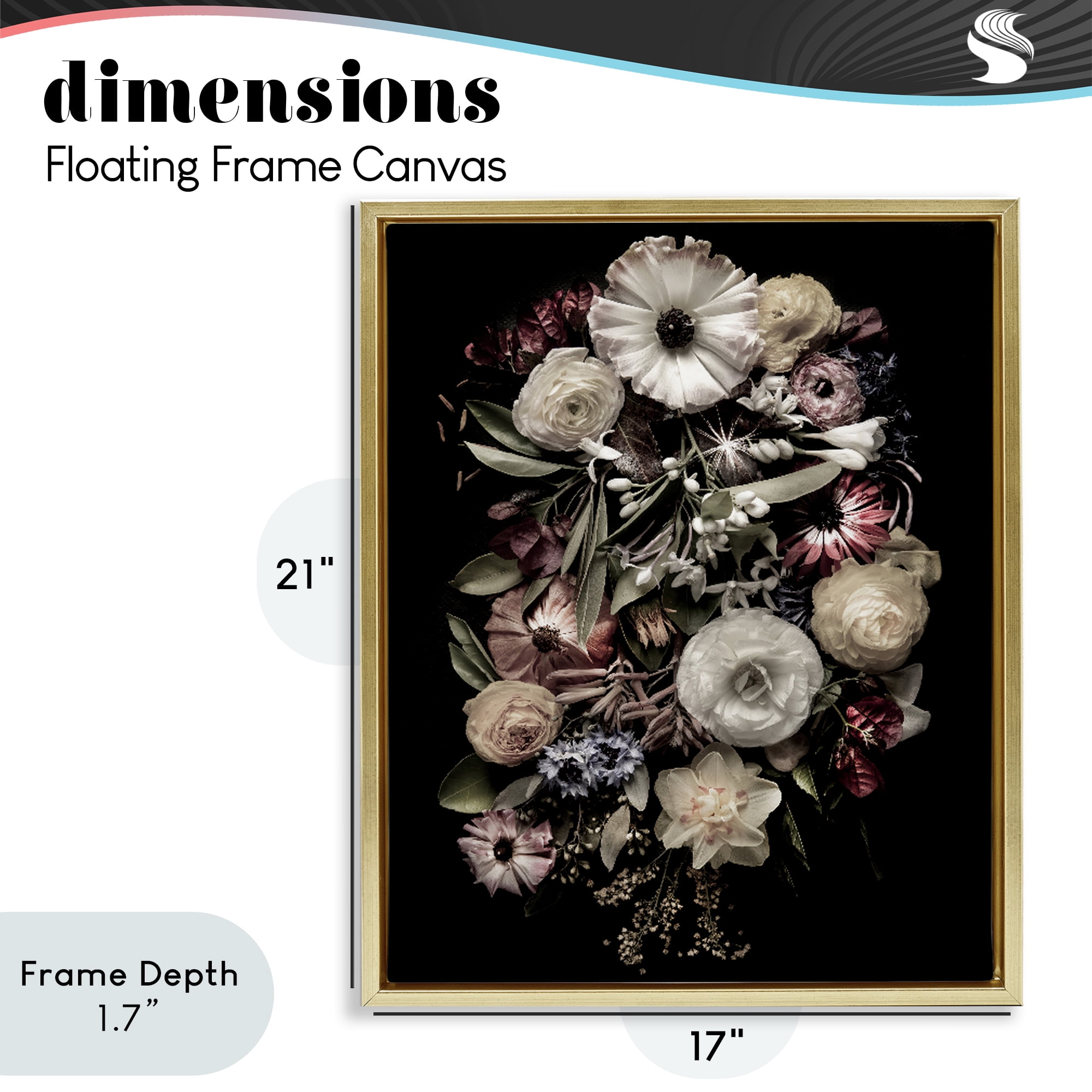 Stupell Industries Pale Yellow Roses Cluster Gold Framed Floater Canvas Wall Art, design by Carl Kravats