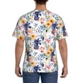 thumbnail image 3 of Bixox Men's Lilies Flowers Printed Short Sleeve Skinny Athletic T-Shirt, 3 of 6