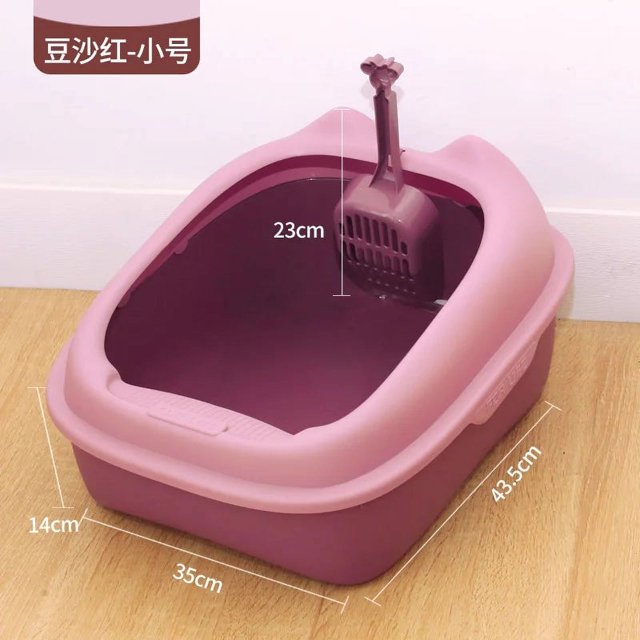 Semi-enclosed cat litter box cat toilet pet supplies high border anti-splash cat litter box large cat litter shovel ShopWise Round