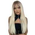 thumbnail image 2 of Long Black Wig Human Hair with Bangs and Wig Cap Glueless Straight Natural Wigs 26 Inch, 2 of 5