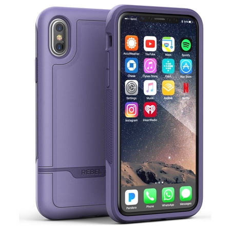 iPhone XS Max Protective Case, Military Grade Rugged Protection (Rebel) Purple