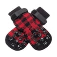 thumbnail image 2 of Dog Accessories, Dog Socks, Dog Boots & Paw Protectors, Pet Supplies for Dogs, Puppy Accessories, Red Water-Resistant Anti-Slip Traction Dog Socks, Adjustable Durable 4-Pack Paw, 2 of 7