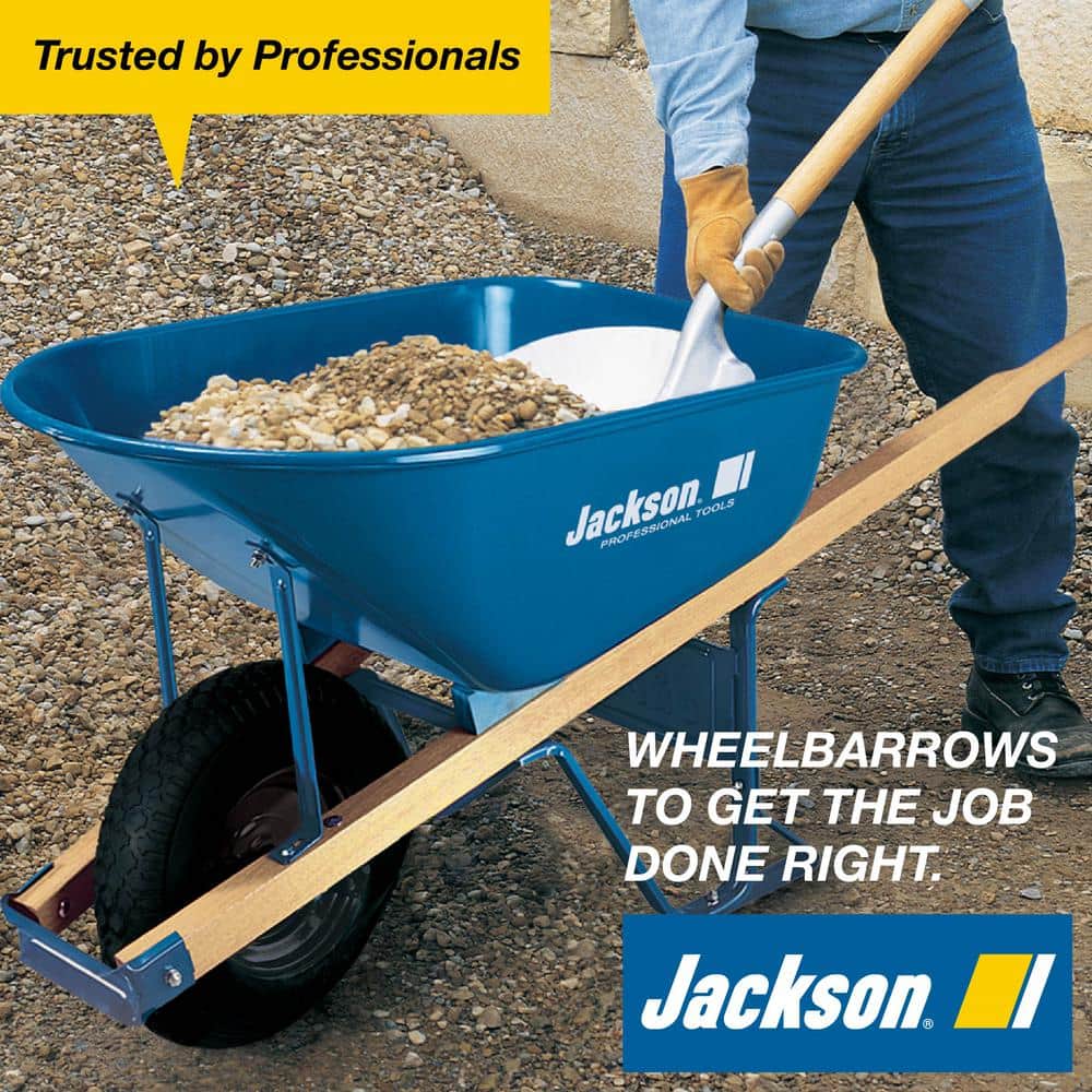 Jackson Blue Steel Pneumatic Contractors Wheelbarrow 6 Cu Ft - image 2 of 10