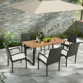 thumbnail image 5 of Spaco 6-Person Acacia Wood Outdoor Dining Table with 2 Inch Umbrella Hole, Patio&nbsp;Dining&nbsp;Table, Brown, 5 of 6