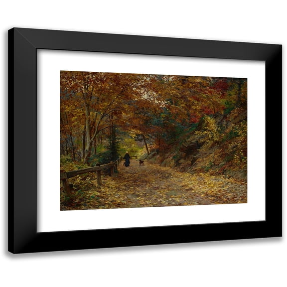 Olga Wisinger-Florian 14x11 Black Modern Framed Museum Art Print Titled - Falling Leaves (1899)