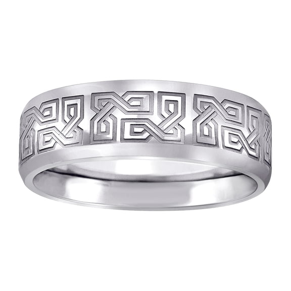 Stainless Steel Mens Irish Claddagh Celtic Trinity Knot Engraved Comfort-fit Fashion Band Ring Size 8 Wedding Band for M