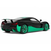 2023 Rimac Nevera Black with Green Stripes 1/18 Model Car by GT Spirit