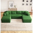 thumbnail image 6 of U-Shaped Modular Sectional Sofa, Oversized Cloud Couch with Premium Chenille Fabric, High-Density Memory Foam, Modern U-Shaped Sofa for Living Room, Apartment, Office, Green, 6 of 8