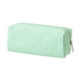 thumbnail image 3 of CoreLiving Pencil Pouch Large Seersucker Zipper Bag Embroidery Striped Design Desktop Stationery Organizer for Office Supplies Travel Cosmetic Case, 3 of 10