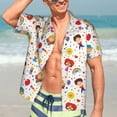 thumbnail image 5 of Lsque Childrens Party pattern Hawaiian Shirt for Men, Unisex Summer Beach Casual Short Sleeve Button Down Shirts-Large, 5 of 9