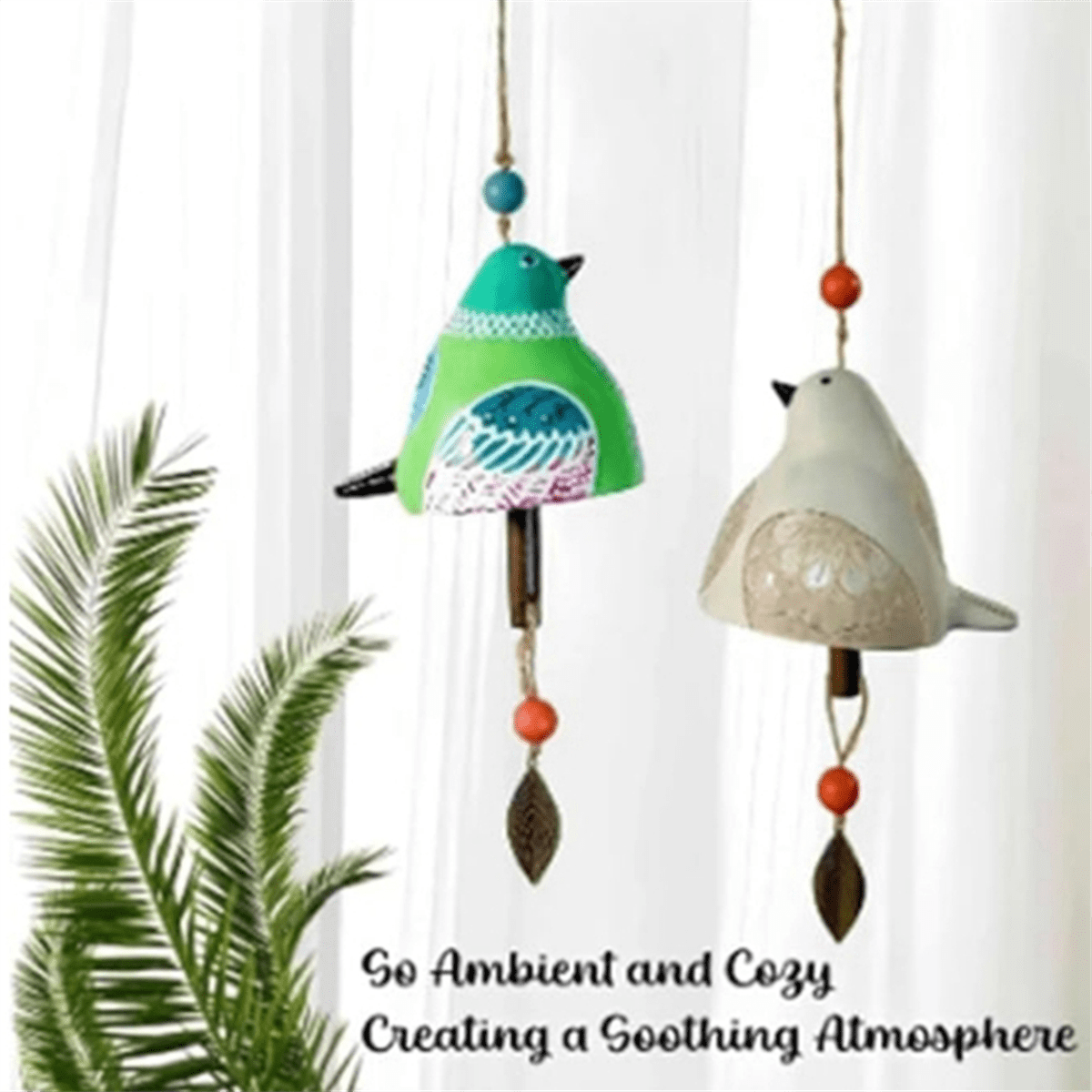 Bird Song Bell, Bird Song Bell Wind Chime, Bird Song Bell Garden Decoration, Hanging Wind Chime,Wind Chime Stand Green