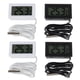 thumbnail image 1 of 4 piezas Termómetro digital LCD para refrigerador con sonda impermeable para refrigerador, congelador, acuario, termohigrómetro incorporado (juego de 2 negros y 2 blancos), 1 of 5