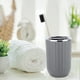 thumbnail image 5 of Juego de organizador de baño de 5 piezas | Bandeja de tocador de plástico, vasos para cepillo de dientes, dispensador de jabón, vaso para enjuague bucal, jabonera | Moderno Negro Blanco Gris |, 5 of 6