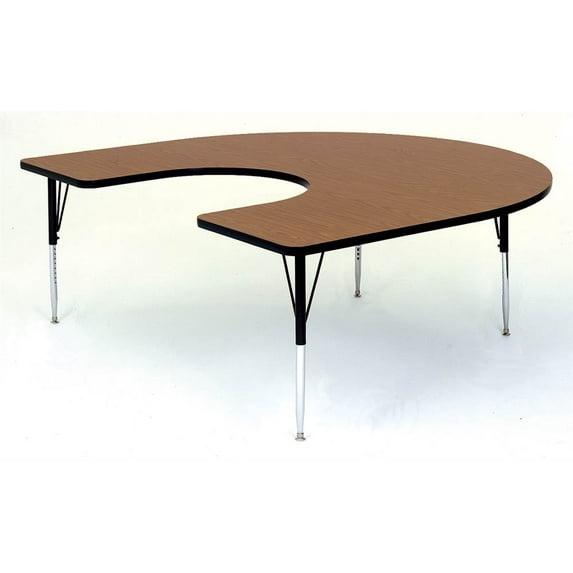 Horseshoe Shape High Pressure Activity Table in Walnut (Short/White)
