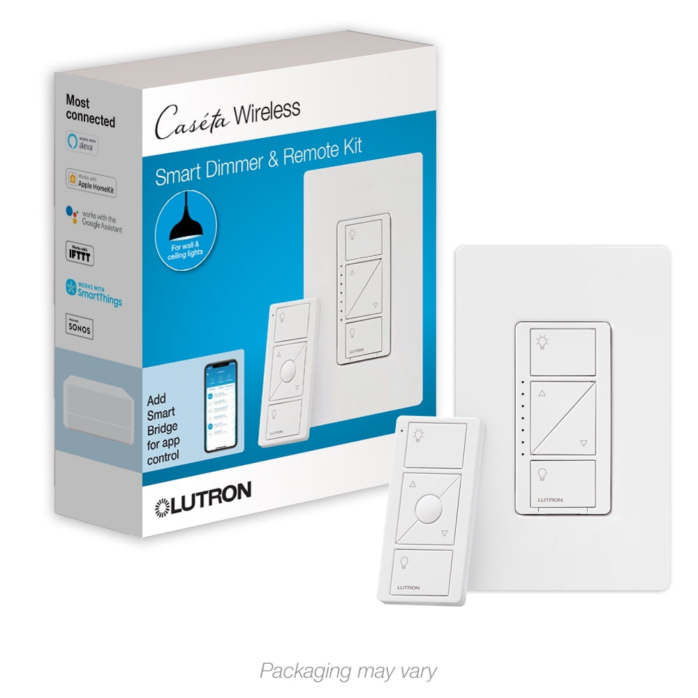 White for sale online Lutron Pd-6wcl-wh Caseta Wireless 600/150-watt Single Pole In-wall Dimmer 