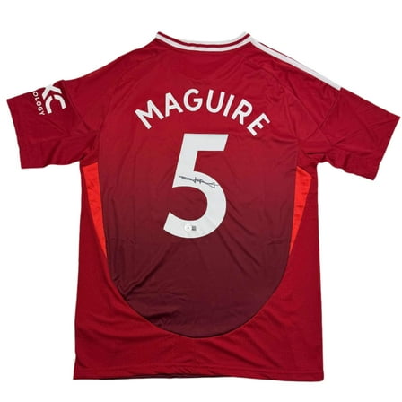 Autographed/Signed Harry Maguire Manchester United Red Soccer Jersey Beckett BAS COA