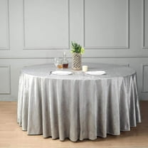 Balsa Circle 120" Silver Round Premium Velvet Tablecloth Event Catering Linens Banquet