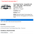 thumbnail image 2 of Front Brake Pad Set - Compatible with 2001 - 2003, 2005 - 2006 Chevy Silverado 1500 HD 2002, 2 of 2