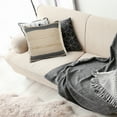 thumbnail image 6 of Desert Fields Daniel 24" x 24" Black/Tan Striped Jute Blend Adult Decorative Throw Pillow, 6 of 7