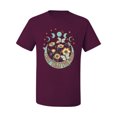 thumbnail image 2 of Wild Bobby I Only Told The Moon, Moon Phases Daisies and Butterflies Vintage Men Tee, Maroon, 3X-Large, 2 of 6