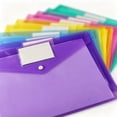 thumbnail image 5 of YardChic 2Pcs A4 Size Letter Document Folders, Plastic Envelopes Poly Envelopes, File Envelopes with Label Pocket and Snap Button for Home Work Office Organization, Classroom Must Haves, 5 of 6