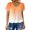 Orange, variant on Women's Casual Summer Printing T Shirts Short Sleeve V Neck Breathable Comfortable Tops Loose Bubble Edge Workout Blouses Orange M