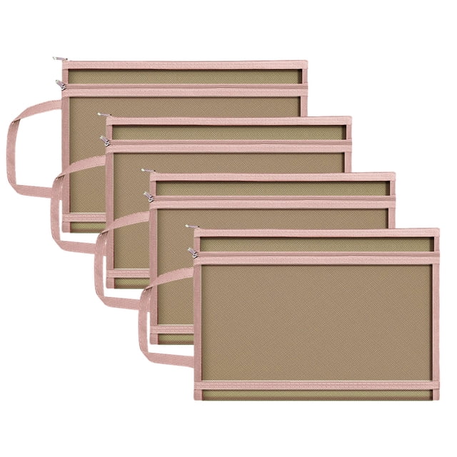 Bolsa para archivos de malla, 4 Uds., bolsa para documentos 4A, bolsa para archivos comerciales, bolsa de almacenamiento de papelería