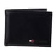 thumbnail image 1 of Monedero Tommy Hilfiger de cuero negro con doble pliegue para hombre, 1 of 2
