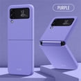 thumbnail image 1 of SaniMore for Samsung Galaxy Z Flip 4 6.7" Folding Hinge Fluffy Paint Case, Rugged PC Anti-Fingerprint Anti-Scratch Full Body Protective Case for Samsung Z Flip 4 Women Men, Purple, 1 of 7