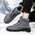 thumbnail image 6 of Men's Winter Snow Boots Warm Fur Lining Fashion Comfort Casual Outdoor Waterproof Hiking Boots Lightweight Lace Up Boots Gray 9.5 US, 6 of 7