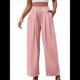 thumbnail image 1 of Pantalones Casuales para Mujer, Holgados, con Cordón, Cintura Alta, Pierna , para Playa y Bolsillos. Rosa XXL, 1 of 9