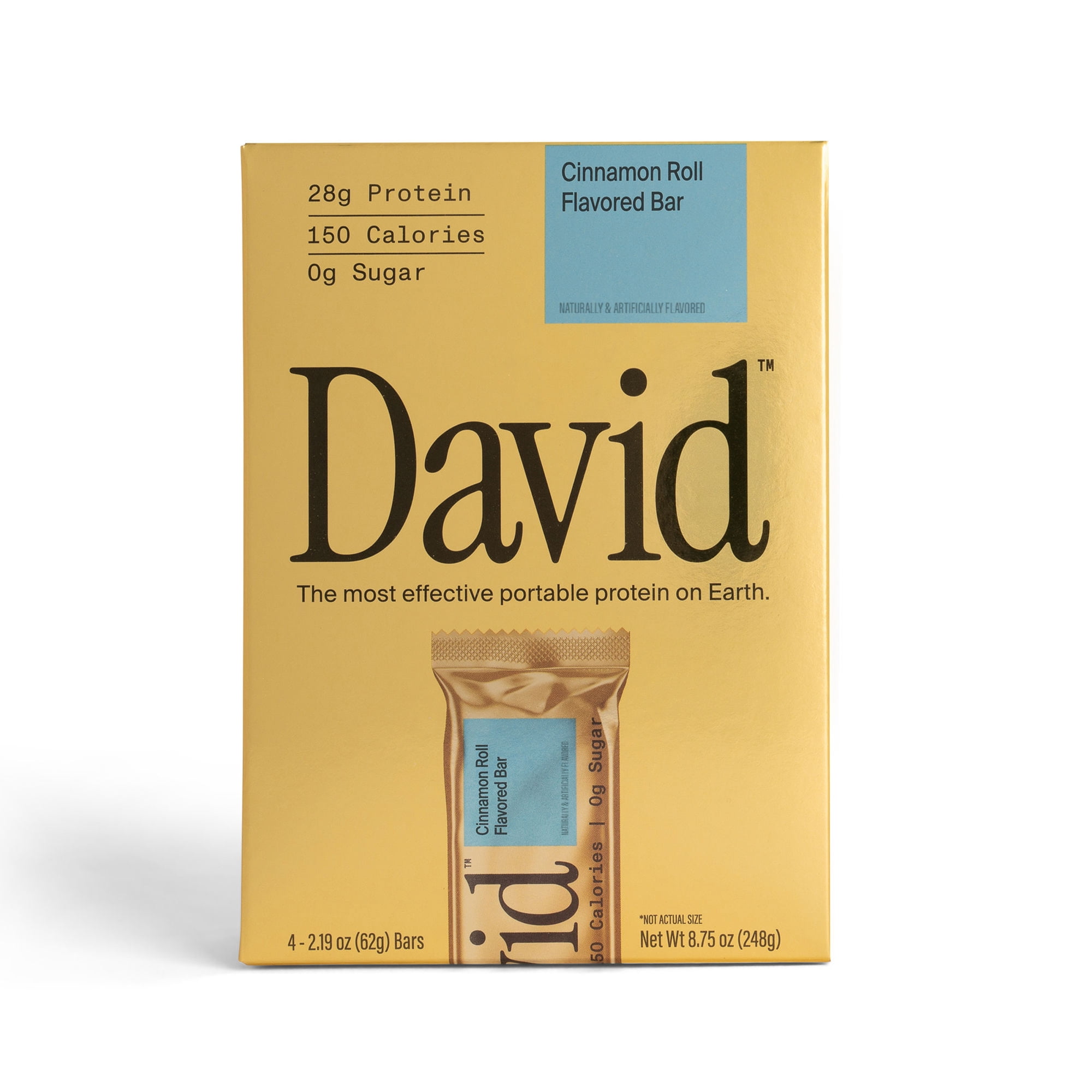 David High Protein Bars, Cinnamon Roll, 28g Protein (4 Count)