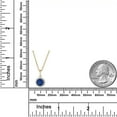 thumbnail image 2 of AVORA 10K Yellow Gold September Birthstone- Blue Sapphire with Simulated Diamond CZ Halo Pendant Necklace with 18" Chain, 2 of 5