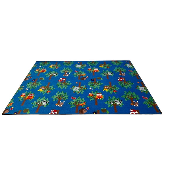 KidCarpet.com Woodland Wonders Children Nylon Area Rug, 4' x 6', Multicolored, Forest Rug for Kids Room Nursery Decor | School Rugs for Children | Carpet for Kids Playroom, Classroom