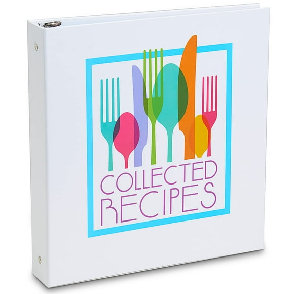 Recipe Binder with Dividers and Labels - Recipe cookbook Binder for Full Size Recipes, Recipe cards, Recipe clippings - 3-Ring Full Size Modern cuisine Recipe Organizer Book from Meadowsweet